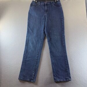 Gloria‎ Vanderbilt Amanda High Rise Straight Leg Jeans Blue Denim Womens 10